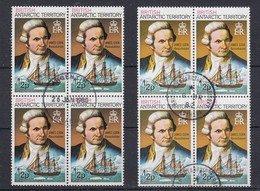 British Antarctic Territory (BAT)  1973 + 1975 James Cook "Resolution" 1v Bl Of 4 Used (53381) - Gebruikt