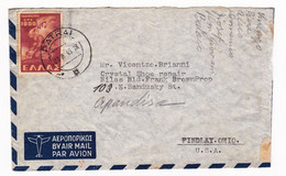 Lettre 1949 Πάτρα Patras Grèce Greece Patrai Findlay Ohio USA  Censure Contrôle Du Change - Covers & Documents