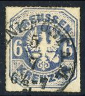 Germania Prussia 1867 UN N. 26  K 6 Oltremare Usato Cat. € 50 - Pruisen