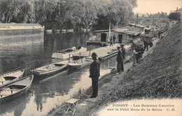 ¤¤  -  POISSY   -  Les Bateaux-Lavoirs Sur Le Petit Bras De La Seine  -  Pêcheurs à La Ligne , Pêche       -  ¤¤ - Poissy