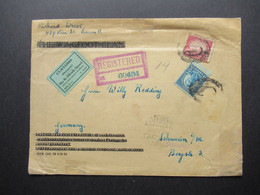 USA 1931 Registered Letter Nach Schwerin Mit Aufkleber Customs (Douane) May Be Officially Opened Mit Vielen Stempeln - Cartas & Documentos