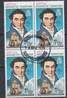 British Antarctic Territorry (BAT)  1973 Definitives / Antarctic Explorers JamesWeddell "Jane" 1v Bl Of 4 Used (53387) - Used Stamps