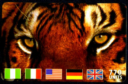 SCHEDA TELEFONICA PHONECARD TIGER EYES MCI 770 UNITS WITH FLAGS NIGERIA 1ST 7010 - Publieke Thema