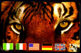 SCHEDA TELEFONICA PHONECARD TIGER EYES MCI 770 UNITS WITH FLAGS NIGERIA 1ST 7010 - Pubbliche Tematiche