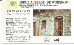 F135 / Carte Publicitaire De Visite PUB Advertising Card /  RESTAURANT Ferme Auberge DE WOEGKOT  59 STRAZEELE - Other Municipalities