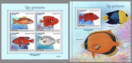 CENTRALAFRICA 2021 MNH Fishes Fische Poissons M/S+S/S - OFFICIAL ISSUE - DHQ2131 - Fische