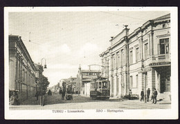 1910 Russisch Finnland Frankatur. Turku - Linnankatu. Abo - Slottsgatan. Mit Tram. - Finlande