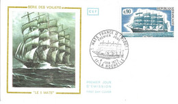 Enveloppe 1er Jour Série Des Voiliers Le 5 Mats Du 09.06.1973 La Rochelle  Timbre YT N° 1762 - 1970-1979