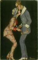 BUSI SIGNED 1910s POSTCARD - COUPLE & PAJAMAS - N. 153-2 (BG1634) - Busi, Adolfo