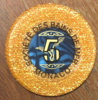 98 MONACO MONTE-CARLO CASINO SOCIÉTÉ DES BAINS DE MER JETON 5 FRANCS N° 35647 TOKENS COINS CHIPS GAMING - Casino