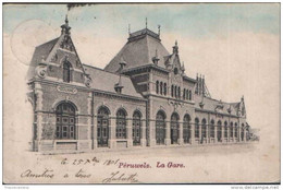 PERUWELZ LA GARE RAILWAY STATION DOUANE  + PERUWELZ POSTMARK HAINAUT EARLY UNDIVIDED BACK BELGIUM LA BELGIQUE - Péruwelz