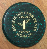 98 MONACO MONTE-CARLO CASINO SOCIÉTÉ DES BAINS DE MER JETON 1 FRANC N° 01296 TOKENS COINS CHIPS - Casino