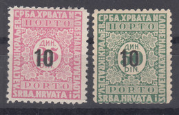 Yugoslavia Kingdom Porto 1928 Mi#62-63 I Mint Never Hinged - Unused Stamps