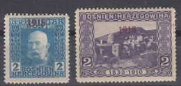 Austria Occupation Of Bosnia And Herzegovina 1918 Mi#147-148 Mint Hinged - Nuovi