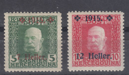 Austria Occupation Of Bosnia 1915 Mi#93-94 Mint Hinged - Ungebraucht