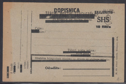 Yugoslavia, Kingdom SHS Mint Postal Card - Briefe U. Dokumente