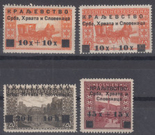 Yugoslavia, Kingdom SHS, Issues For Bosnia 1919 Mi#30-32 A/b, Mint Hinged, 30 In Two Colour Types - Nuevos