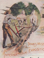 États-Unis 1898. Entier Postal Trans-Mississipi. Agriculture. Palais De L'Agriculture à L'exposition, Chevaux Et Charrue - Agriculture