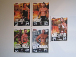 Lot 5 Cartes De Catch TOPPS SLAM ATTAX EVOLUTION Trading Card Game - Tarjetas