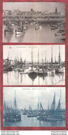 Three Blankenberge Postcards  Bateaux De Peche Fishing Boats Harbour All Unused - Blankenberge