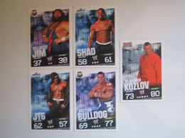 Lot 5 Cartes De Catch TOPPS SLAM ATTAX EVOLUTION Trading Card Game - Tarjetas