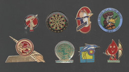 PINS PIN'S TIR A L'ARC 1028 LES ULIS CHASSE LES ARCHERS OULCHY A VILLE BOURGOIN PRIDE DON SANG  LOT 8 PINS - Archery