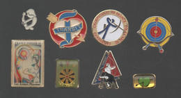 PINS PIN'S TIR A L'ARC 1029 TRANSIT HANDISPORT ARCHERS PHOCEENS HAT TRICK AVRIGNEY  LOT 8 PINS - Archery