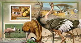 Guinea Bissau 2007, Animals, Birds And Scout, Ostrich, BF IMPERFORATED - Struisvogels