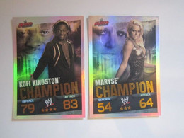 2 Cartes De Catch TOPPS SLAM ATTAX EVOLUTION Trading Card Game CHAMPION KOFI KINGSTON - MARYSE - Trading-Karten