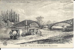 CHATOU - Gravure 1871 - Pont Voie Ferrée Détruit - BAC Provisoire - Chatou