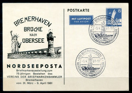 F1214 - BERLIN - Privatganzsache PP19 Mit Sonderstempel (Statue Of Liberty, Lighthouse) - Privé Postkaarten - Gebruikt