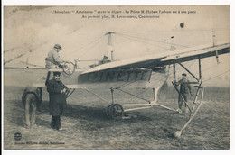 CPA Aviation L'Aéroplane "Antoinette" Avant Le Départ Le Pilote M. Hubert Latham à Son Poste Constructeur Levavasseur - Flieger