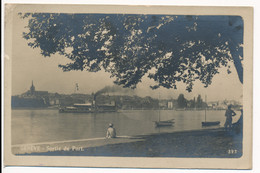 CPA SUISSE GENEVE Sortie Du Port Carte Tirage Photo Bateau Vapeur Roue à Aubes - Genève