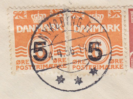 Denmark Registered Einschreiben Label & Brotype NYKØBING Fl. 1956 Cover Brief ERROR Variety '5' W. Weak Print (5 Scans) - Abarten Und Kuriositäten