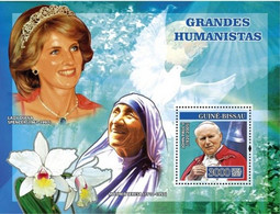 Guinea Bissau 2007, Humanist, Diana, M. Teresa, Pope J. Paul II, BF - Madre Teresa
