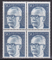 BRD, 1970, Nr. 640**, Bundespräsident Heinemann, 4er-Block - Neufs