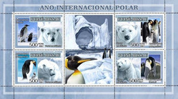 Guinea Bissau 2007, Polar Year II, Penguins, Polar Bears, 4val In BF - Año Polar Internacional