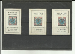44 - Loire Atlantique - Lot De 3 Vignettes - " 40e Anniversaire 1er Meeting D'Aviation " - 1910-1950 - - Aviación
