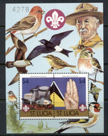 St Lucia 1986 Boy Scout, Girl Guides, Birds MS MUH - St.Lucie (1979-...)