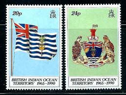 British Indian Ocean Territory      "Flagf & Arms"     Set   SC# 108-09     MNH - Timbres