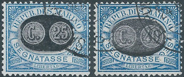 Republic Of San Marino 1931 SEGNATASSE -TAXE POSTAGE DUE - 25C & 40C Oblitéré - Timbres-taxe