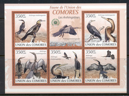 Comoro Is 2009 Birds, African Darter MS MUH - Comores (1975-...)