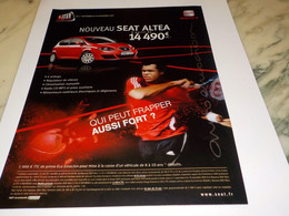 ANCIENNE PUBLICITE JO WILFRIED TSONGA AVEC SEAT ALTEA 2009 - Other & Unclassified