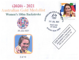 (VV 23) 2020 Tokyo Olympic Games - Swimming - Woman's 100 M Backstroke Gold (NEW Australia Post Stamp) - Sommer 2020: Tokio