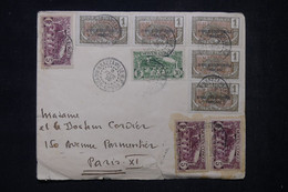 CONGO - Enveloppe De Brazzaville Pour  Paris En 1935, Affranchissement Surchargés Dont Panthères - L 102815 - Storia Postale
