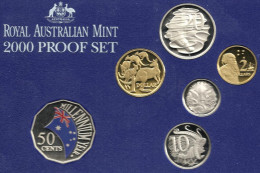 AUSTRALIA SET 5C-$2 COLOUR 50 CENTS NEW MILLENIUM QEII HEAD 2000 PROOF SET OF 6 CV$300 READ DESCRIPTION CAREFULLY !!! - Zonder Classificatie