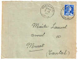 MARCHASTEL Cantal Lettre Rédigée Sur L'enveloppe Dest Avoué Murat Cantal 20 F Muller Bleu Yv 1011B Ob 5 5 1958 - Cachets Manuels