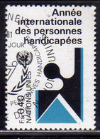 UNITED NATIONS GENEVE GINEVRA GENEVA ONU UN UNO 1981 INTERNATIONAL YEAR OF THE DISABLED 0.40fr USATO USED OBLITERE' - Oblitérés