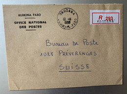 14198 - Lettre Recommandée Office National Des Postes Orodara 10.11.1999 Pour Préverenges Suisse - Burkina Faso (1984-...)