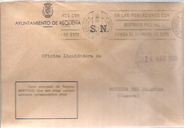 AYUNTAMIENTO DE REQUENA  1980 - Franquicia Postal